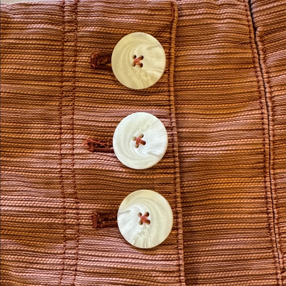 Free People Every Minute Every Hour Terra Cotta Button-Up Mini Skirt 4 - Picture 5 of 8